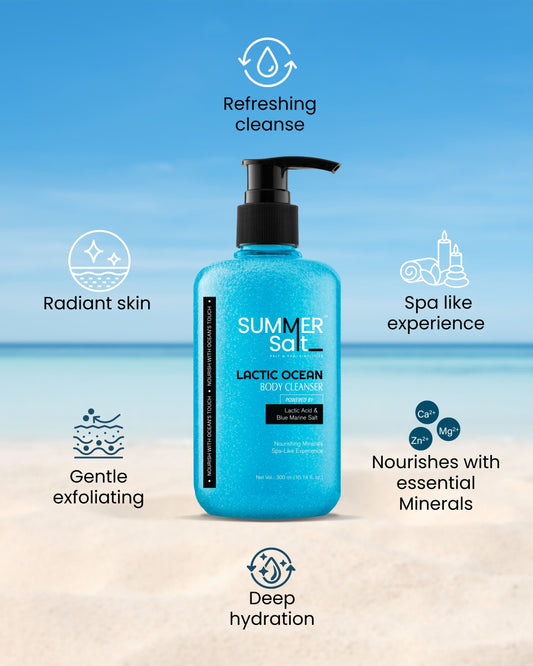 Blue Marine Salt & Lactic Acid Body Wash For Spa Like Experience 300ml