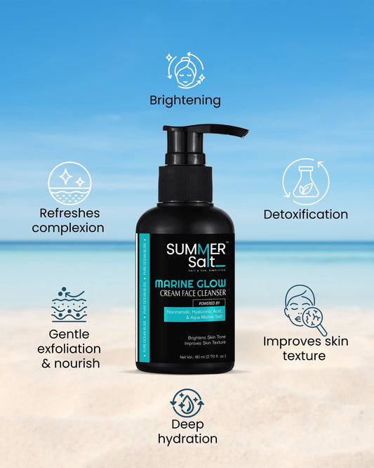 Marine Salt & Niacinamide Brightening Cream Face Wash For Glowing Skin 80ml
