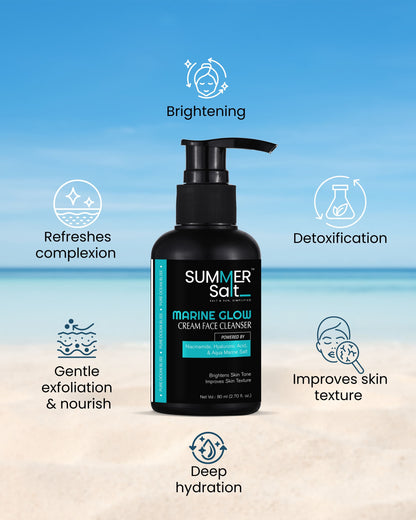 Marine Salt & Niacinamide Brightening Cream Face Wash For Glowing Skin 80ml