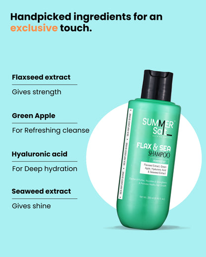 Flaxseed & Seaweed Extract Hydrating Shampoo For Healthy & Shiny Hair 250ml