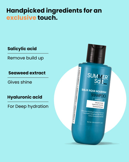 Salicyclic Acid & Sea-Weed Extract Nourishing Shampoo For Dandruff & Hair-Fall Control 250ml