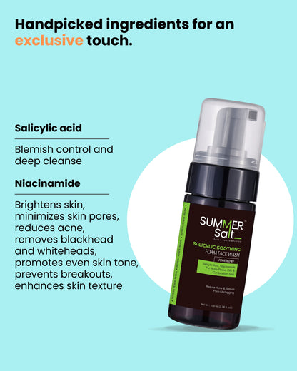 Salicylic Acid Deep Cleansing Foaming Facewash For Acne Prone Skin 100ml