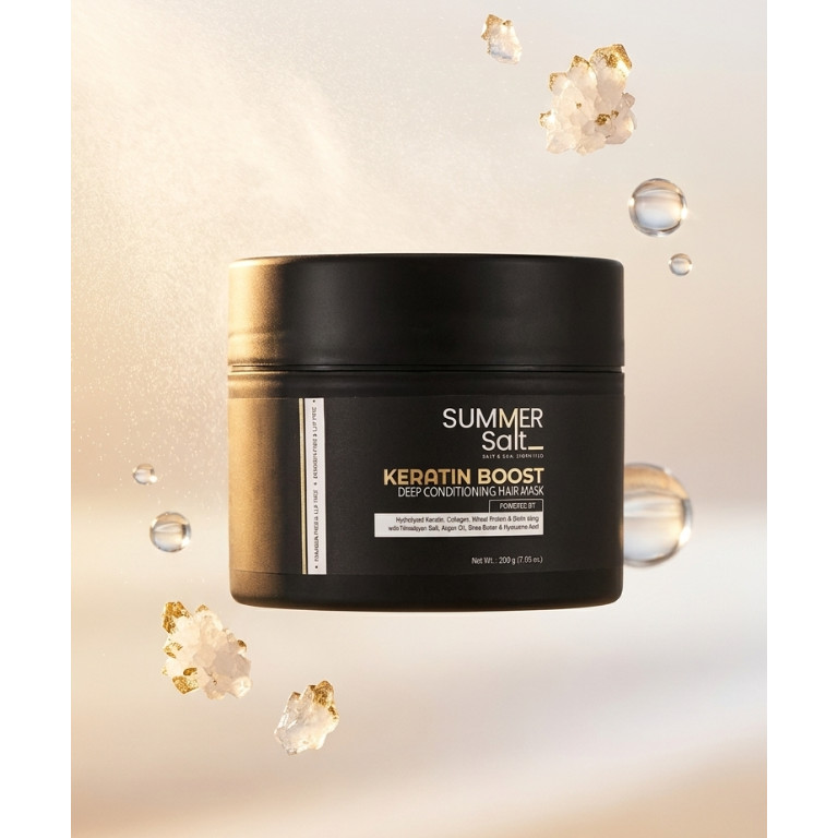 Hydrolysed Keratin Himalayan Salt & Collagen Deep Conditioning Hair Mask For Intense Hydration & Repair 200gm