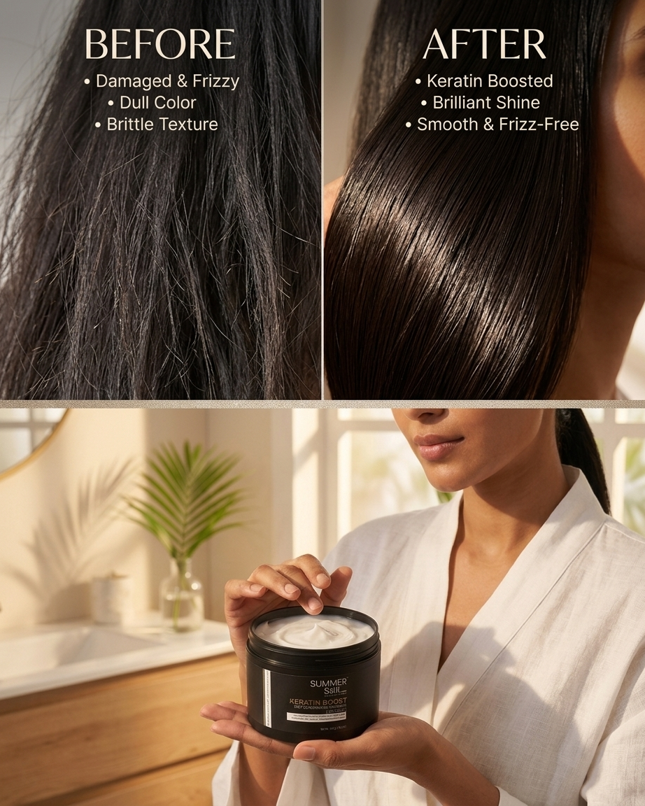 Hydrolysed Keratin Himalayan Salt & Collagen Deep Conditioning Hair Mask For Intense Hydration & Repair 200gm