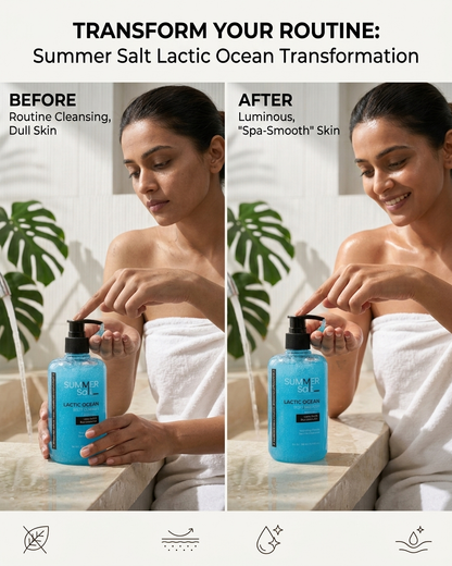 Blue Marine Salt & Lactic Acid Body Wash For Spa Like Experience 300ml